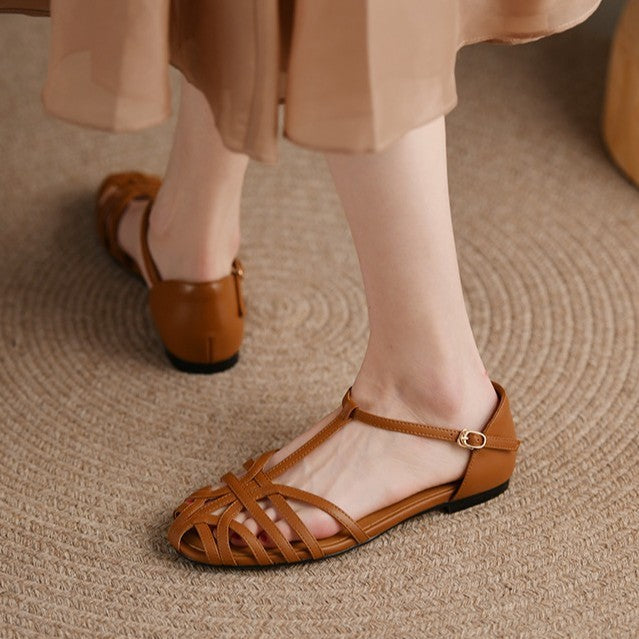 Stylish Women's T-Strap Flat Sandals – Solid Color Summer Footwear, Casual Beach Slides, Comfortable & Lightweight Open-Toe Design, Perfect for Daily Wear, Travel, or Vacation Outfits