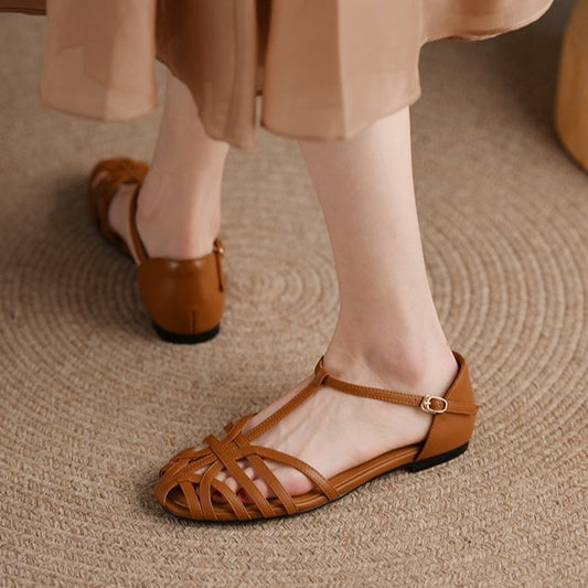 Stylish Women's T-Strap Flat Sandals – Solid Color Summer Footwear, Casual Beach Slides, Comfortable & Lightweight Open-Toe Design, Perfect for Daily Wear, Travel, or Vacation Outfits